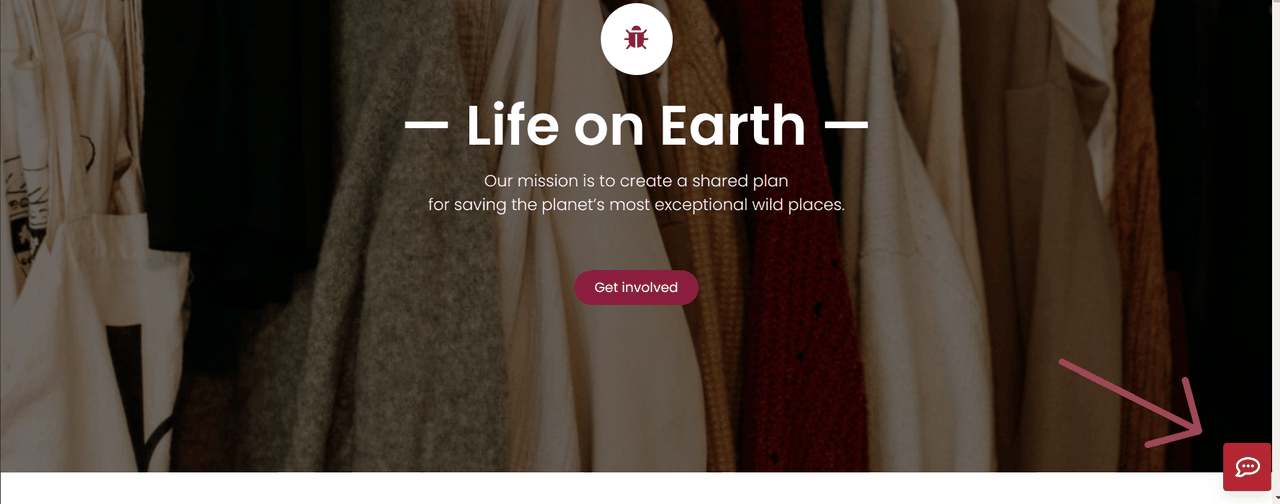 De Rocket.Chat Livechat-bubbel op de Odoo-website (opgenomen op Odoo 16)