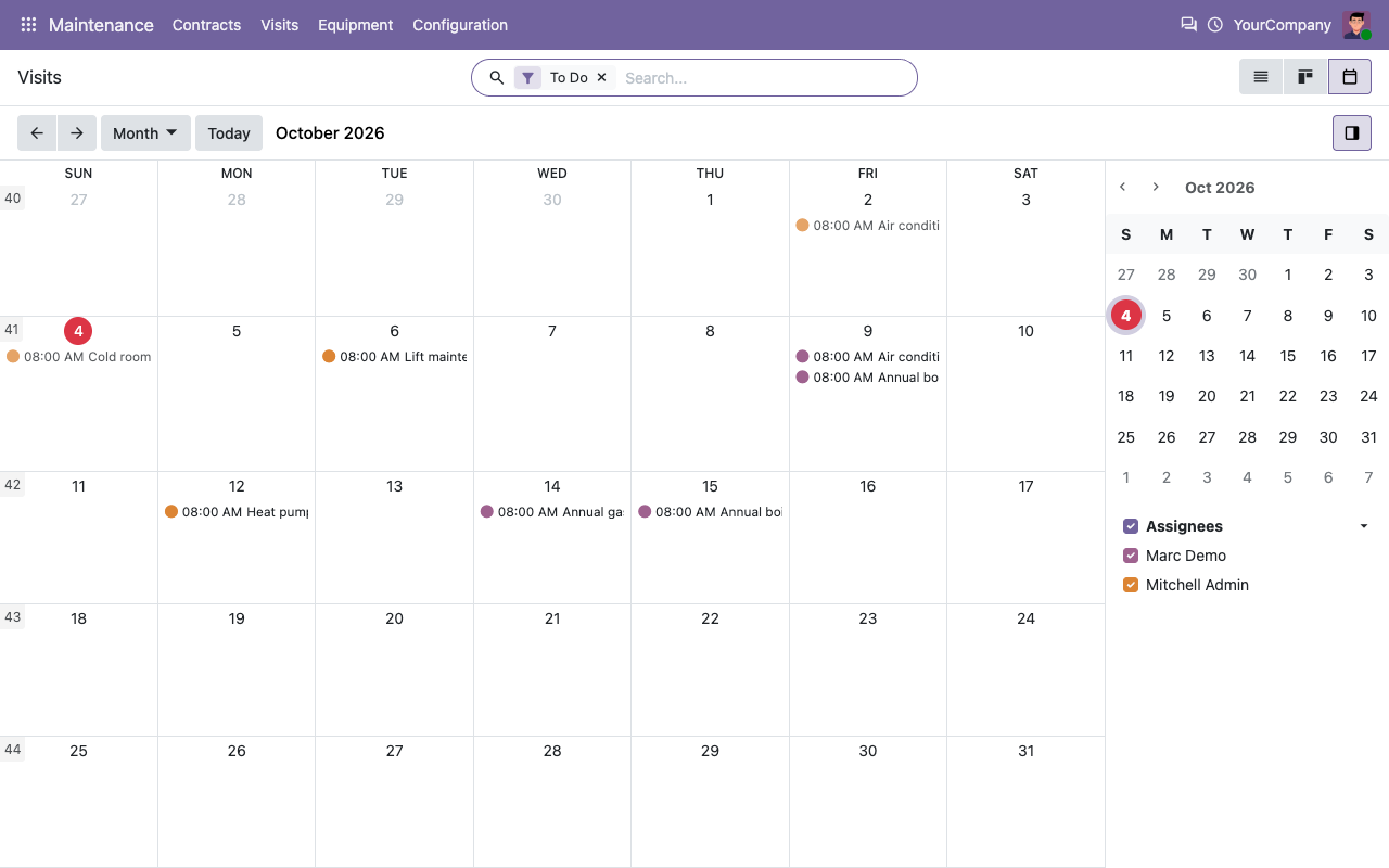 Bezoekkalender